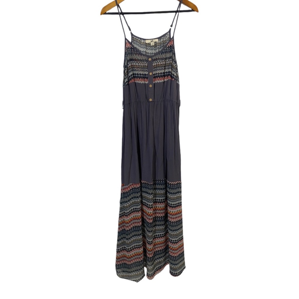 Ya Los Angeles Gray Bohemian Spaghetti Strap Maxi Dress Women’s Small